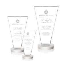 Burney White Polygon Crystal Award - Awards and Trophies