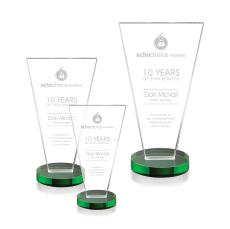 Burney Green Polygon Crystal Award - Awards and Trophies