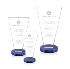 Burney Blue Polygon Crystal Award - Awards and Trophies