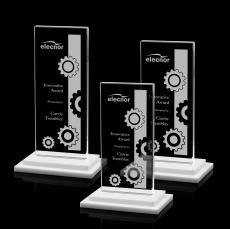 Santorini White Rectangle Crystal Award - Awards and Trophies