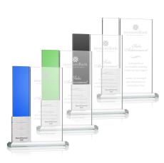 Jovita Add-a-Block Silver Rectangle Crystal Award - Colored Crystal Awards