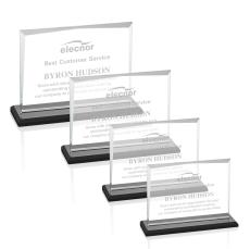 Lismore Black Rectangle Crystal Award - Awards and Trophies