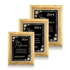 Bamboo/Starburst Plaque - Black - Awards and Trophies