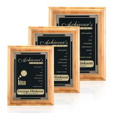 Bamboo/Cardinal Plaque - Black - Awards and Trophies