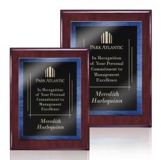 Oakleigh/Caprice Plaque - Rosewood/Blue  - Awards and Trophies