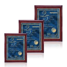 Oakleigh/Contempo Plaque - Rosewood/Blue - Awards and Trophies