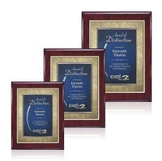 Oakleigh/Tamara Plaque - Rosewood/Blue - Awards and Trophies