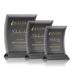 Dominga Black/Black Crescent Crystal Award - Crystal Awards