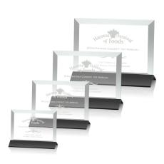 Rainsworth Jade/Black (Horizontal) Rectangle Glass Award - Awards and Trophies