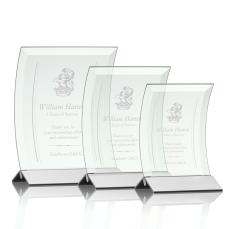 Dominga Jade/Silver Crescent Glass Award - Awards and Trophies