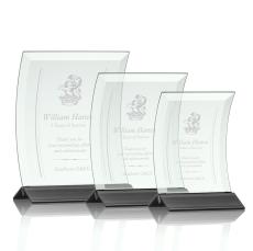 Dominga Jade/Black Crescent Glass Award - Awards and Trophies