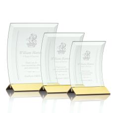 Dominga Jade/Gold Crescent Glass Award - Glass Awards