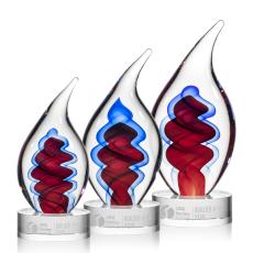 Trilogy Clear Flame Glass Award - Crystal Awards