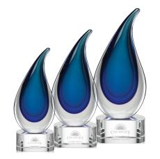 Delray Clear on Paragon Base Flame Glass Award - Art Glass Awards