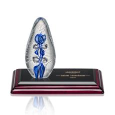Galactica Tear Drop on Rosewood Base Glass Award - Crystal Awards