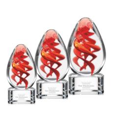 Helix Clear on Paragon Base Tear Drop Glass Award - Art Glass Awards