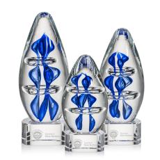 Eminence Clear on Paragon Base Tear Drop Glass Award - Art Glass Awards