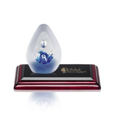 Galaxy Tear Drop on Rosewood Base Glass Award - Awards and Trophies