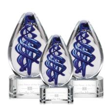 Expedia Clear on Paragon Base Tear Drop Glass Award - Art Glass Awards