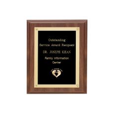 Walnut Finish Plaque w/Rosettes - Plaque Awards