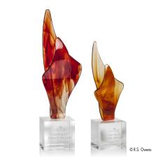 Amber Blaze Flame Glass Award - Glass Awards