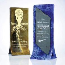 Cobalt Double Rectangle Glass Award - Glass Awards