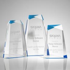 Blue Topaz Peaks Acrylic Award - Awards and Trophies