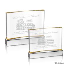 Cornerstone Gold Rectangle Acrylic Award - Awards and Trophies