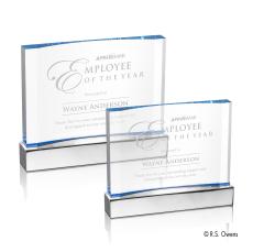 Cornerstone Blue Rectangle Acrylic Award - Awards and Trophies