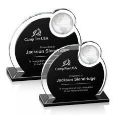 Riccarda Black Globe Crystal Award - Awards and Trophies