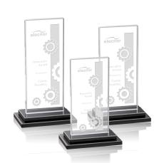 Santorini Black Rectangle Crystal Award - Awards and Trophies