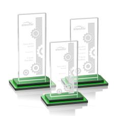 Santorini Green Rectangle Crystal Award - Awards and Trophies