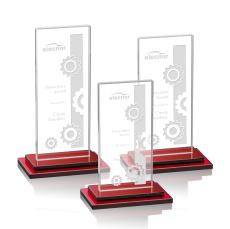 Santorini Red Rectangle Crystal Award - Awards and Trophies