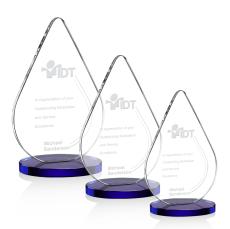Glenhazel Blue Tear Drop Crystal Award - Awards and Trophies