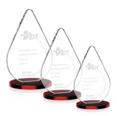 Glenhazel Red Tear Drop Crystal Award - Awards and Trophies