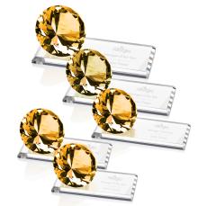 Gemstone Amber on Starfire Crystal Award - Diamond Awards