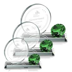 Encarna Gemstone Emerald Circle Crystal Award - Crystal Awards