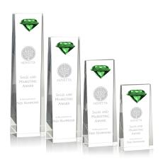 Balmoral Gemstone Emerald Towers Crystal Award - Crystal Awards
