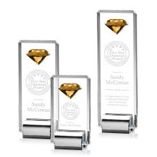 Elmira Gemstone Amber Crystal Award - Unique Awards