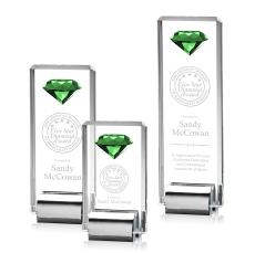 Elmira Gemstone Emerald Crystal Award - Unique Awards