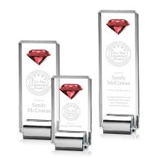 Elmira Gemstone Ruby Crystal Award - Unique Awards