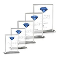 Sanford Gemstone Sapphire Rectangle Crystal Award - Diamond Awards