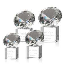 Gemstone Diamond on Cube Crystal Award - Awards and Trophies