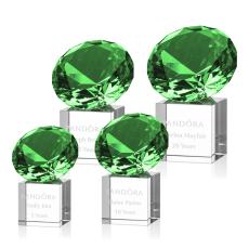 Gemstone Emerald on Cube Crystal Award - Diamond Awards
