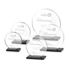 Victoria Black Circle Crystal Award - Awards and Trophies