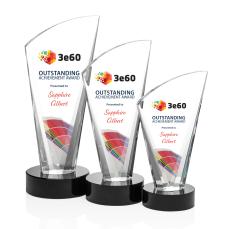 Brampton Full Color Black Peaks Crystal Award - Awards and Trophies