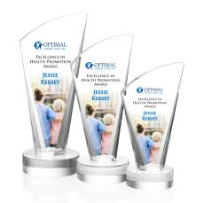 Brampton Full Color Clear Peaks Crystal Award - Full Color Imprint