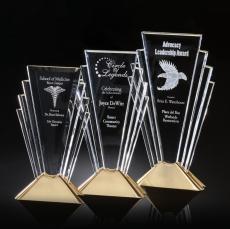 Valiant Gold Towers Crystal Award - Unique Awards