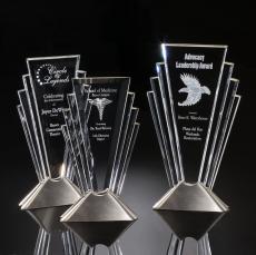 Valiant Silver Towers Crystal Award - Unique Awards
