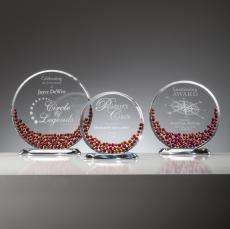 Denali Red Circle Glass Award - Awards and Trophies